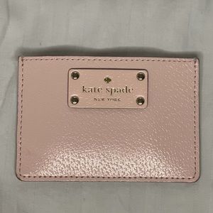 Kate Spade - leather pink coin purse w gold detail